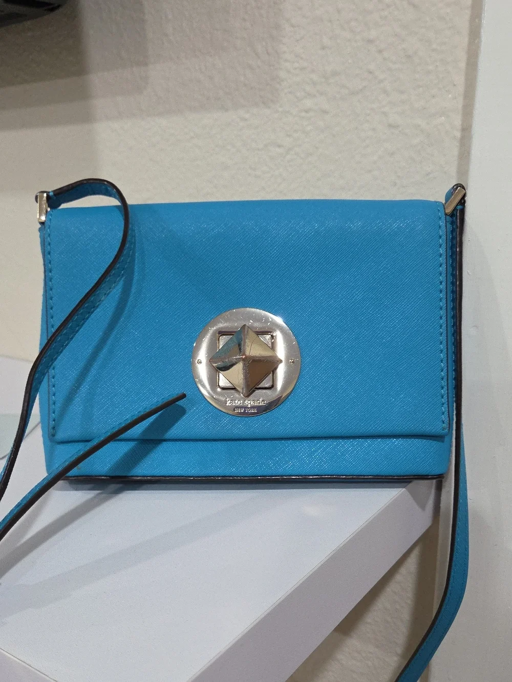 kate spade Turquoise Blue Crossbody with Star Turnlock